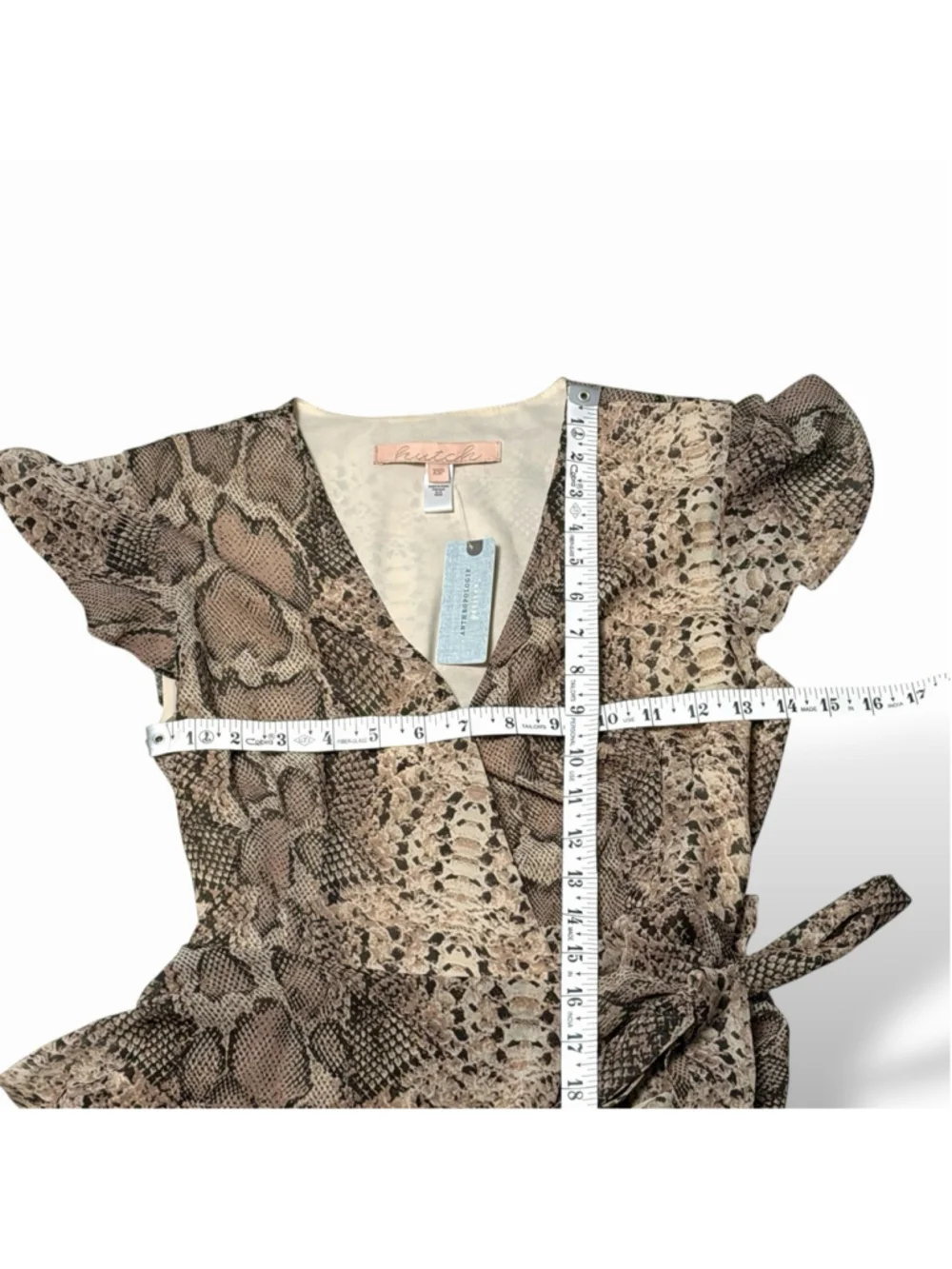Anthropologie HUTCH NWT Serpentine Ruffled Midi Wrap Dress V Neck XS PETITE